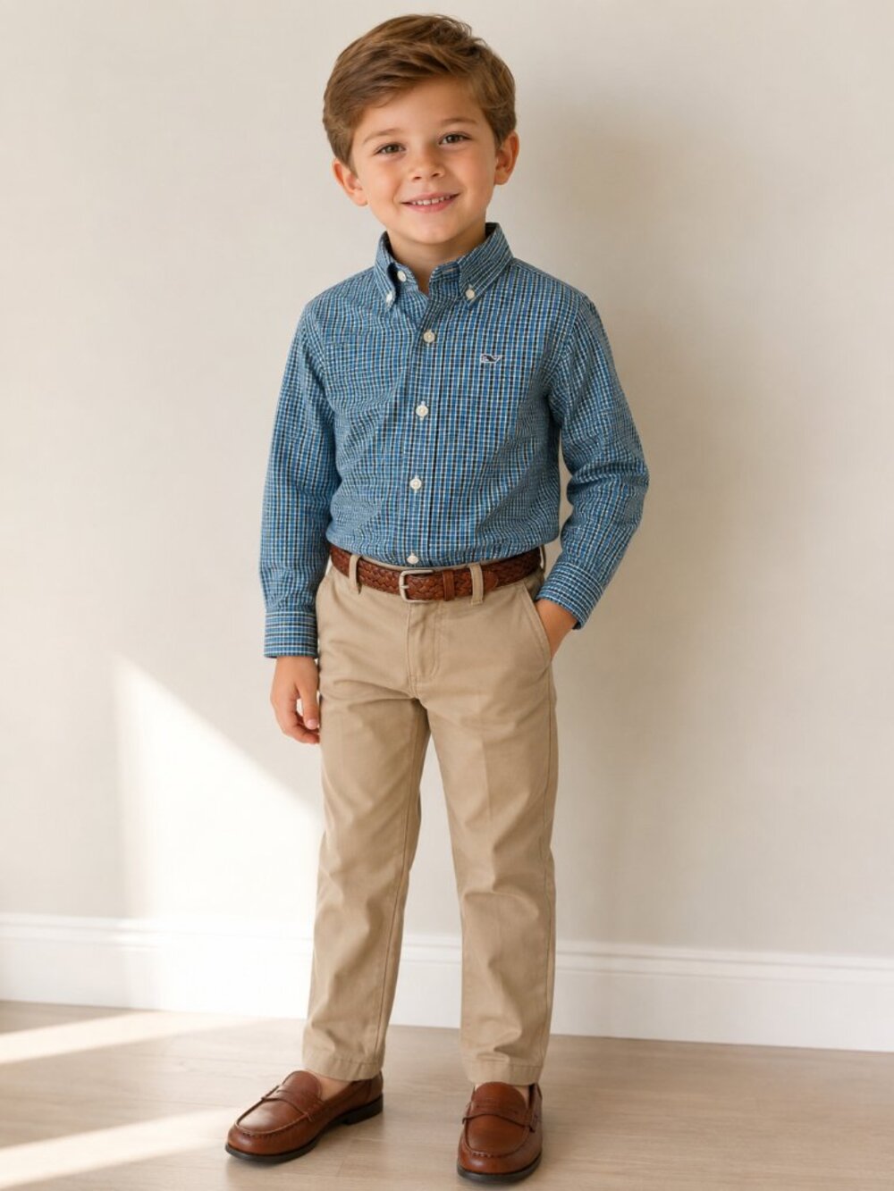 Vineyard Vines Boys Check Poplin Shirt 5 NWT Preppy Coastal Easter Classic